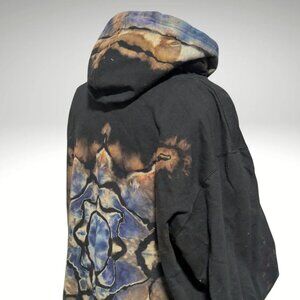 Unisex sz L Hand Dyed Mandala Full Zip Midweight Hoodie